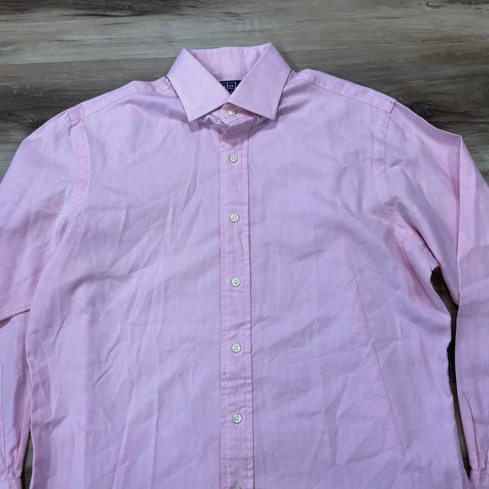 Polo Ralph Lauren Dress Shirt 15.5 32/33 Herringbone Regent Classic Fit Pink